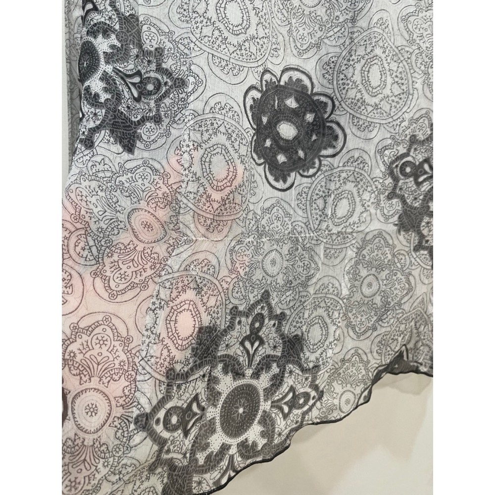 Mexx Y2K Vintage Printed Silk Blouse M / 8 Tattoo Fairy Grunge Whimsigoth Witchy - Picture 6 of 9
